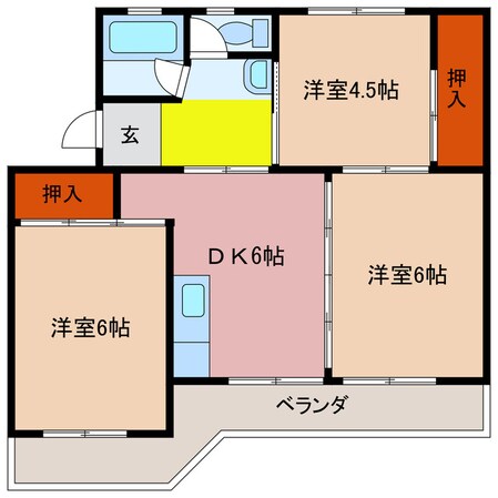 松ケ崎駅 徒歩32分 2階の物件間取画像